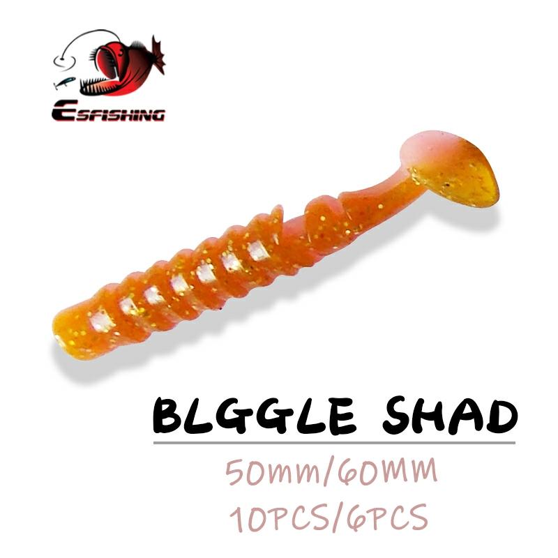 ESFISHING-Señuelos de Pesca blandos Blggle, 6 uds., 60mm, 2,4g, cebo giratorio ► Foto 1/6