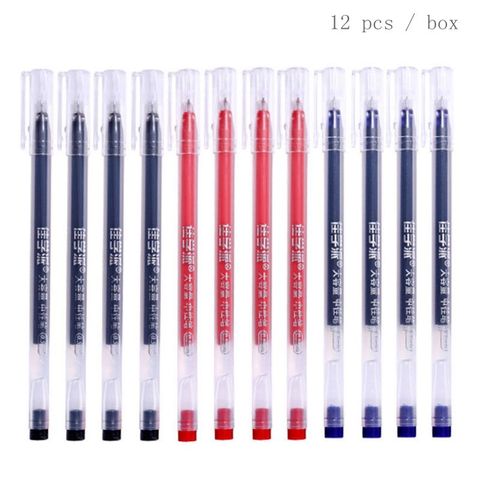 12 unids/lote la escuela bolígrafo de Gel para oficina 0,5mm negro/azul/rojo tinta Set de plumas de Gel boceto papelería estudiante escribiendo examen pluma ► Foto 1/6