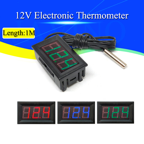 0,56 pulgadas Módulo Sensor de temperatura medidor Detector con sensores sonda DC 5-12V LED termómetro Digital Panel de prueba ► Foto 1/6