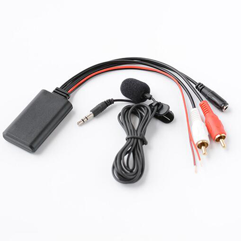 Biurlink-Adaptador de Audio inalámbrico para coche, con Bluetooth, 2RCA, AUX, llamada telefónica, micrófono manos libres para estéreo, con entrada de Audio de 2RCA AUX-IN ► Foto 1/6
