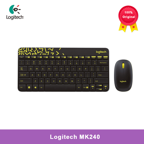 Logitech-teclado inalámbrico MK240 Nano, conjunto de ratón adecuado para ordenador portátil de escritorio, hogar y oficina ► Foto 1/6