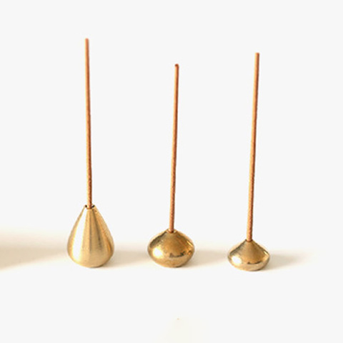 Soporte de incienso portátil para el hogar, casa de té, multiusos, forma de gota de agua, S/M/L, latón, 1 Uds. ► Foto 1/6