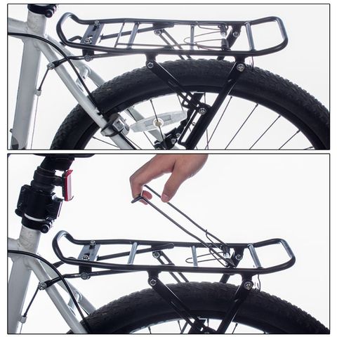 Freno de disco de aleación de aluminio para bicicleta, estante trasero para bicicleta de montaña, plegable, bolsa de transporte, estantería para equipaje ► Foto 1/6