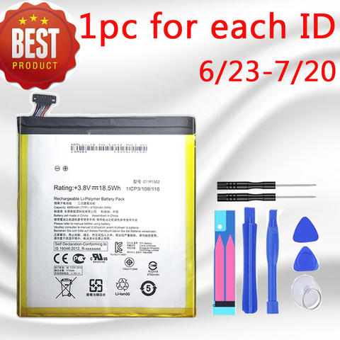 Batería de repuesto de polímero de litio para tableta ASUS, 4890mah, C11P1502, Zenpad 10, Z300C, Z300CL, Z300CG, P023, P01T, 10,1, 4890 ► Foto 1/6