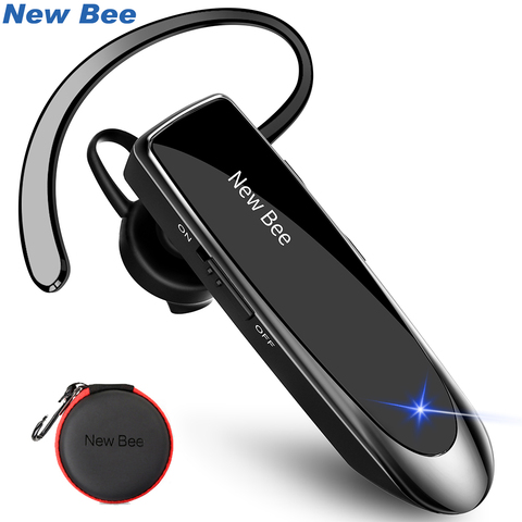 Nuevo auricular Bluetooth Bee V5.0, auricular inalámbrico de 24H para tiempo de conversación, manos libres, con micrófono de cancelación de ruido y funda de transporte ► Foto 1/6