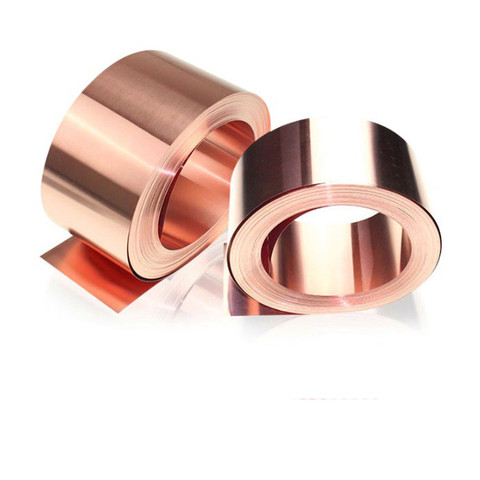 Tira de cobre de 0,1mm, 0,2mm, 0,3mm, 0,5mm, 0,8mm, 1mm, hoja de cobre, placa de cobre roja, púrpura, lámina de cobre medio duro ► Foto 1/4