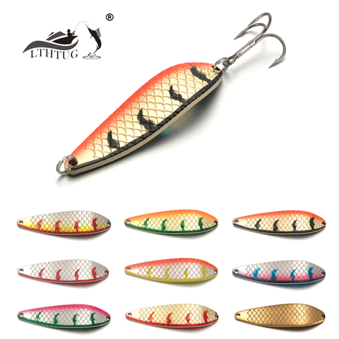 LTHTUG-señuelo de pesca profesional, cebo de cuchara grande de 18G, protección ambiental, cucharas de Metal de cobre en blanco, Pike, Salmon, giratorio ► Foto 1/6