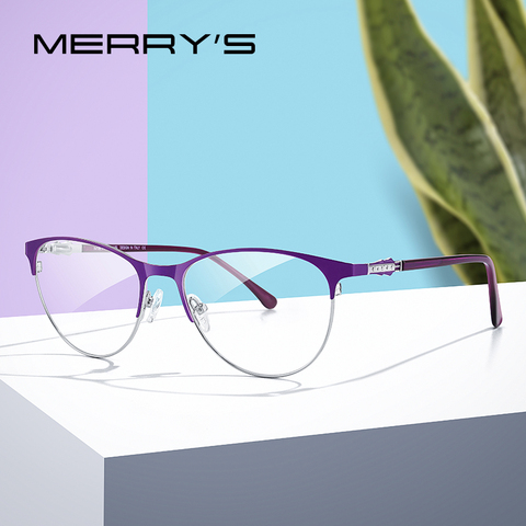 MERRYS-Montura de gafas de ojos de gato para mujer, anteojos de moda para miopía, gafas ópticas graduadas S2218 ► Foto 1/6