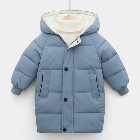 Abrigos de invierno para niños y niñas, chaquetas gruesas y largas, abrigo con capucha, traje de nieve de 3 a 10 años ► Foto 1/6