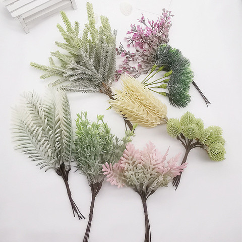 Flores artificiales de plantas de plástico para manualidades, flores decorativas para boda, corona, broche de costura, decoración del hogar, guirnalda de Navidad ► Foto 1/6