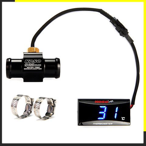 KOSO-Mini medidor de temperatura del agua para moto, sensor de temperatura del agua, adaptador, carreras, para XMAX250 300 NMAX CB 400 CB500X ► Foto 1/6