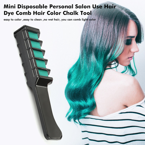 ¡Fácil! 1pc Mini desechable tinte de pelo peine gris púrpura rojo tiza de Color de pelo herramienta de teñido del cabello Personal uso en salón crayones TSLM2 ► Foto 1/6