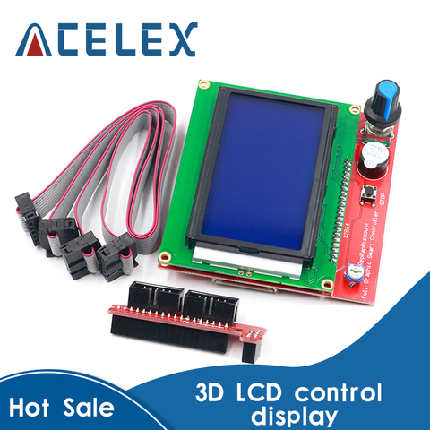 Impresora 3D controlador inteligente rampas 1,4 LCD 12864 LCD panel de control pantalla azul ► Foto 1/6