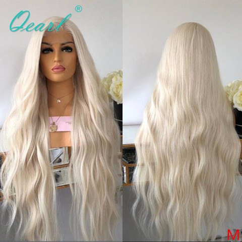 Transparente encaje blanco Rubio cabello humano peluca con malla frontal 13x6 Color de luz Natural pelucas Remy del pelo de la onda Preplucked 150% 180% Qearl ► Foto 1/6