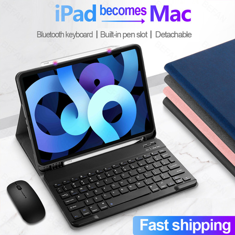 Funda con teclado para iPad 6. °, 7. ª generación, 10,2, 2022 Pro, 11, 12,9, 2022, 9,7, 10,5, 10,9, 2022, Air 4, 3, 2, 1 ► Foto 1/6