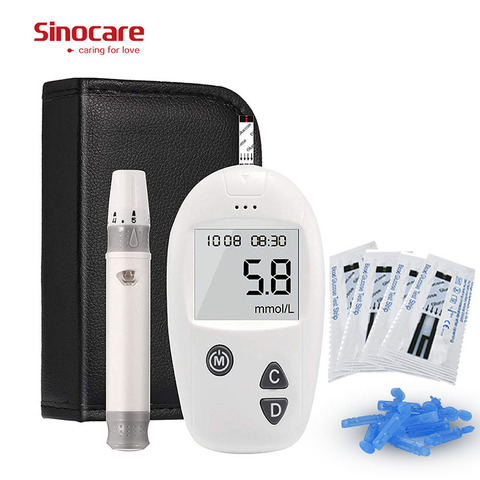 Sinocare-medidor de glucosa en sangre safe-accu, equipo para medir la glucosa, Diabetes, tiras de prueba separadas, lancetas, medidor de azúcar en sangre médico, 25/50 ► Foto 1/6