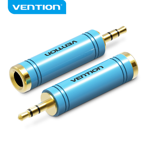 Vention, novedad, 1 Uds., Cable convertidor de Audio estéreo dorado de 3,5mm macho a 6,5mm hembra, adaptador de conector para micrófono ► Foto 1/6