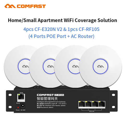 Enrutador Wifi en casa para Hotel, 4 unidades, punto de acceso interior de 300Mbps, AP + 1 RF105, 4 puertos, Router de ca, equilibrio de carga ► Foto 1/6