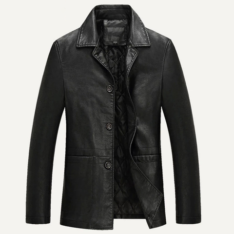 Negocios chaqueta de cuero de los hombres grueso Forro cálido chaqueta para hombre, chaqueta de cuero de la PU regalo del Padre chaquetas Masculinas de talla grande M-4XL ► Foto 1/5