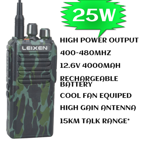 LEIXEN-walkie-talkie de larga distancia, VV-25, UHF, auténtico, 25W, alta potencia, 15Km, 400-480MHz, Camuflaje ► Foto 1/6
