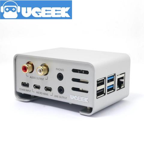 Aoide UGEEK DAC II sonido de alta fidelidad tarjeta + aluminio + kit caso | para Raspberry Pi 4B | ES9018K2M | 384 | kHz/32 bits | soporte de alta resolución | DSD ► Foto 1/3