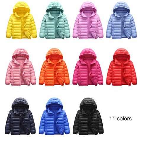 Bebé niñas niños Parka luz niños chaqueta capucha 90% pato abajo abrigo invierno niños chaqueta primavera otoño ropa de abrigo 1 -12 años ► Foto 1/6