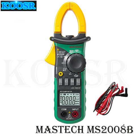 MASTECH MS2008B Digital medidor de pinza con luz temperatura frecuencia ACDC multímetro Digital comprobador eléctrico corriente pinza medidor amperímetro ► Foto 1/6