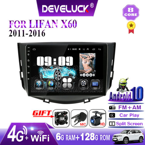 Radio Multimedia con GPS para coche, Radio con reproductor, Android 10,0, 6G + 128G, 8 núcleos, navegador, estéreo, 4G, WIFI, para Lifan X60 X 60 ► Foto 1/6