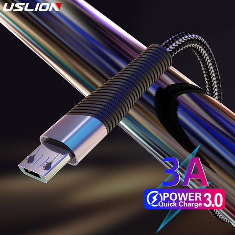 USLION-Cable Micro USB de carga rápida 3A para Xiaomi Redmi Note 5 Pro, Cable de transferencia de datos para Samsung, 1m, 2m, 3m ► Foto 1/6