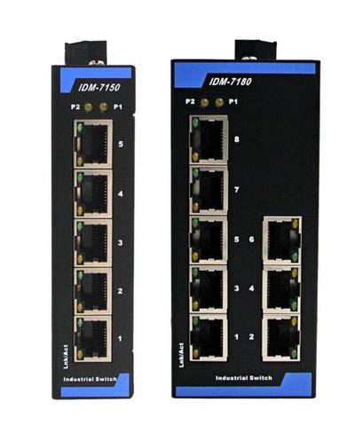 Interruptor Ethernet de grado Industrial, 5 puertos, 8 puertos, interruptor Industrial de guía de 12V24V, IDM-7180 de IDM-7150 ► Foto 1/4