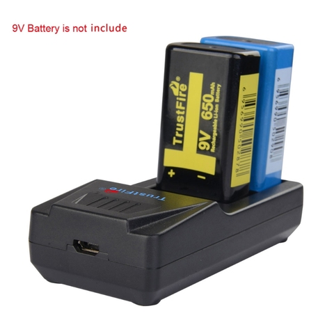 Cargador de batería USB 9V 6F22, 2 ranuras para batería recargable li-lon y Ni-MH de 9V ► Foto 1/6