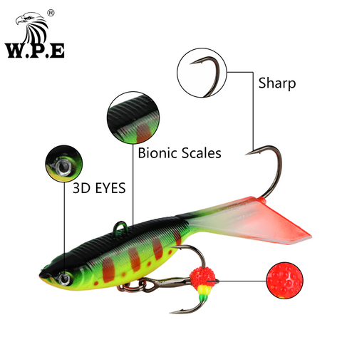 W.P.E marca 1 Uds hielo invierno Pesca 20 colores 60mm 9g equilibrador de Pesca plomo Jigging cebo artificial señuelo duro Pesca ► Foto 1/6