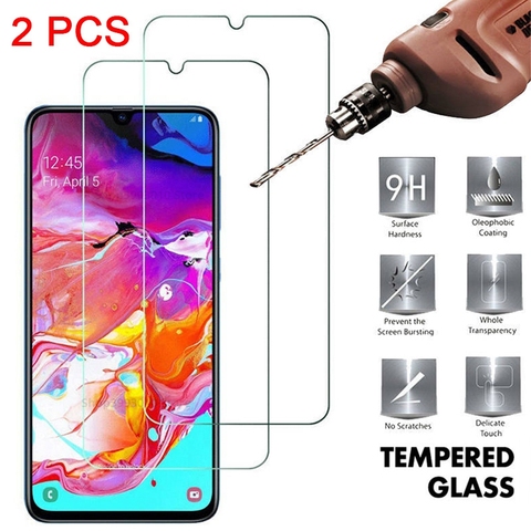 Protector de pantalla de vidrio templado para móvil, vidrio templado para Samsung A50, A70, A30, A20S A 51 A 71, Galaxy A 50 A 70, A20E, A20 s, 9H, 2 uds. ► Foto 1/6