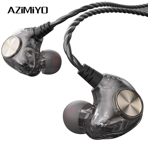 AZiMiYO HK1 auriculares con cable 3,5mm híbrido de alta fidelidad auricular DJ de música estéreo graves profundos de cancelación de ruido auriculares ► Foto 1/6