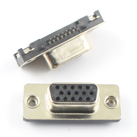 Conector de ángulo recto, conector de 2 filas, Tyco, D-SUB, DB, VGA, 15 Pines, PCB, 5 uds. ► Foto 1/5