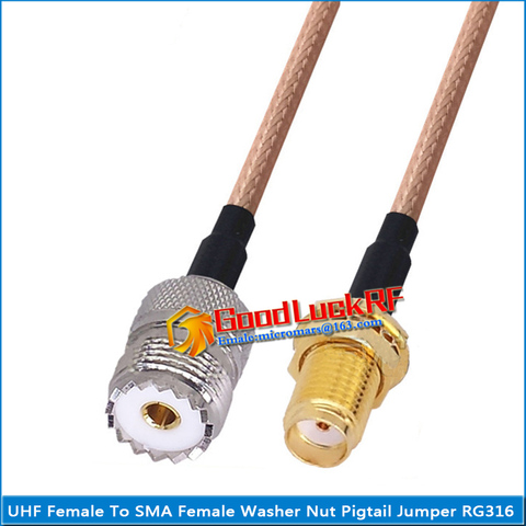 1X Uds PL259 SO239 PL-259 así que-239 UHF hembra a hembra SMA lavadora O anillo de montaje pasamuro tuerca puente de conexión en espiral Coaxial RG316 Cable ► Foto 1/2