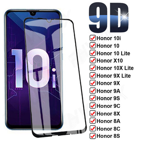 9D vidrio de protección completa para el Honor 10i 10 X10 Pro 9X 10X Lite 8X templado Protector de pantalla de honor 8A 8C 8S 9A 9C 9S vidrio de seguridad ► Foto 1/6