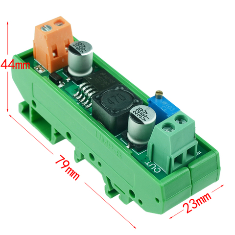 Módulo de fuente de alimentación DC-DC, regulador de tensión regulable de 3A, montaje en carril DIN LM2596 LM2596S ADJ, 5V/12V/24V ► Foto 1/4