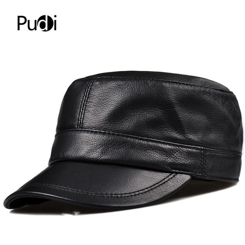 Pudi-Sombrero militar de cuero auténtico para hombre, gorra de béisbol cálida para invierno, HL923 ► Foto 1/6