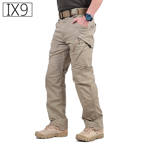 Pantalones tácticos estilo militar para hombre, pantalones de combate X7 IX9, pantalones de trabajo informales SWAT con bolsillo Delgado, holgados ► Foto 1/6