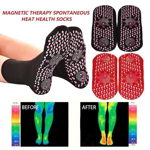 Nuevos calcetines magnéticos terapia cómodo auto-calefacción salud calcetines turmalina transpirable masajeador invierno cálido cuidado de los pies Calcetines ► Foto 1/6