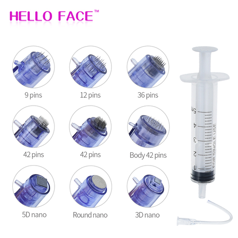 10 Uds. De cartuchos de microagujas y 10 Uds. De tornillos de tubo de jeringa para Mini pistola Hidra, inyector de mesoterapia, sello de Derma automático ► Foto 1/6