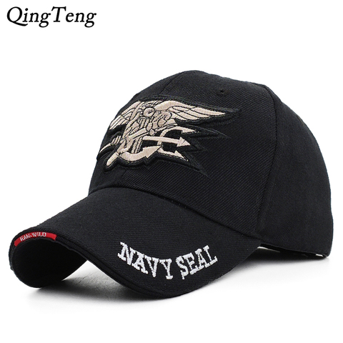 Mens Equipo de la MARINA de EE.UU. Navy Seals Tactical Gorra de béisbol Gorras de Marca Gorras de Algodón Hueso Ajustable Del Sombrero Del Snapback ► Foto 1/6