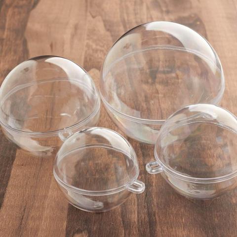 Lote de 24 bolas de plástico transparente para árbol de Navidad, bolas colgantes de 80mm para árbol de Navidad, adorno de bola rellenable ► Foto 1/6