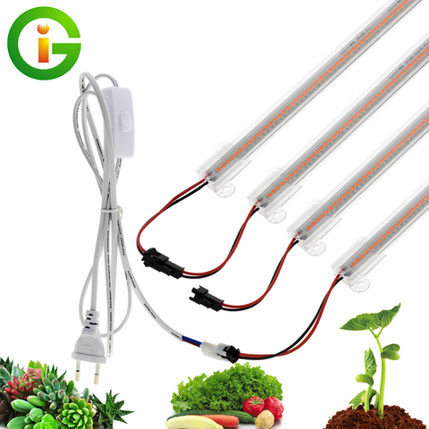 220V LED crece la luz de espectro completo de barras LED de la lámpara de plantas de alta eficiencia luminosa 8W 50 / 30cm para invernaderos crece la tienda Flores ► Foto 1/6