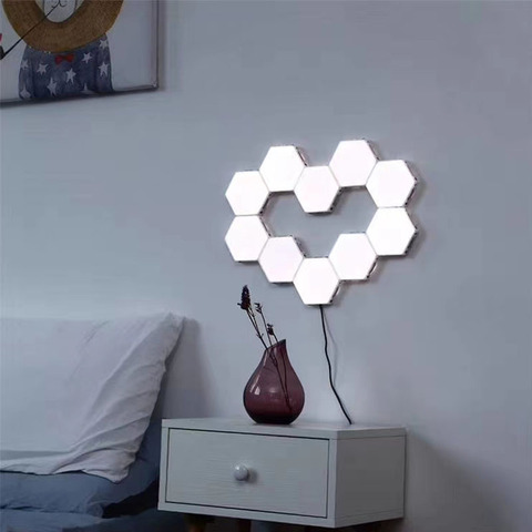 Lámpara cuántica LED con Sensor táctil sensible a la luz, Hexagonal, Modular, creativa, para decoración de pared ► Foto 1/6