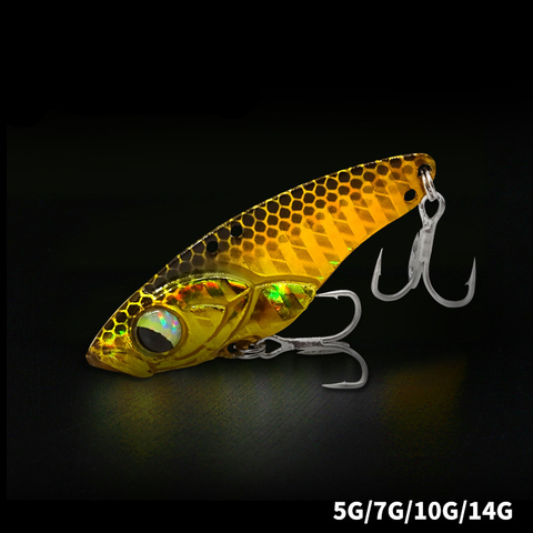 1 Uds Metal VIB pesca vibración cuchara cebo bajo Crankbait bajo Wobbler cebos duros señuelo de La Cigarra ViB abordar ► Foto 1/2