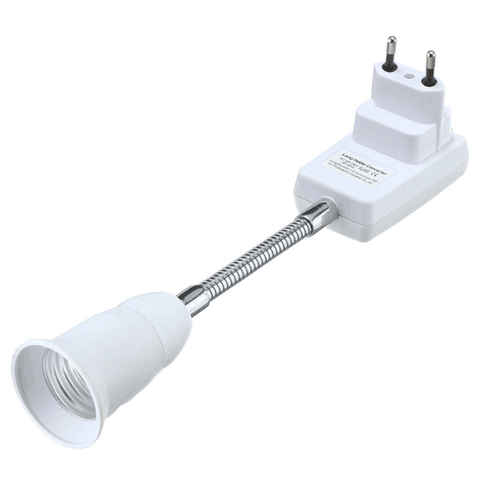 Adaptador para bombilla Flexible E27, enchufe europeo de 20cm, convertidor de extensión, Base de Pared, soporte para bombilla, libro de tornillos ► Foto 1/6