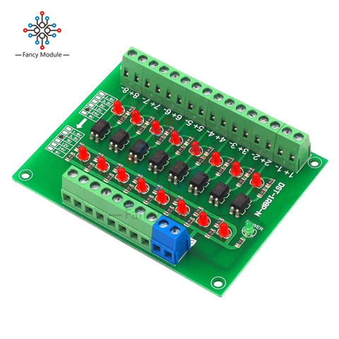 Diymore-DST-1R8P-N optoacoplador de 8 canales, módulo de aislamiento de 24V a 5V, placa de conversión de voltaje de nivel de señal PLC para Arduino ► Foto 1/6