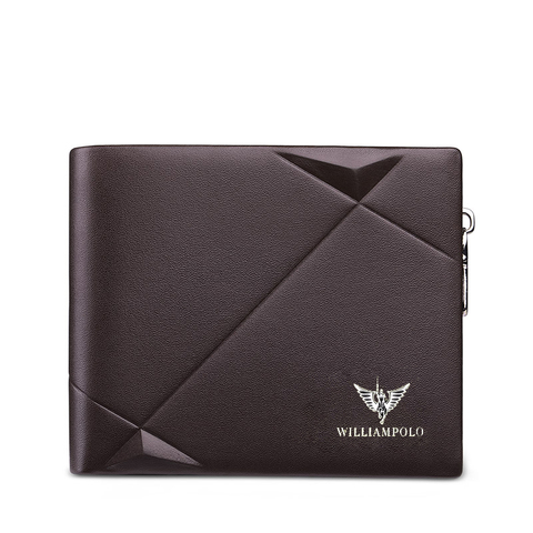 Williampolo-cartera pequeña de piel auténtica para hombre, monedero pequeño, diseño Casual, plegable ► Foto 1/5